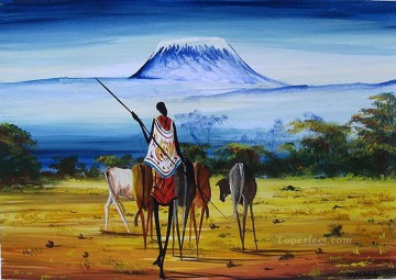 アフリカからキリマンジャロへ Oil Paintings